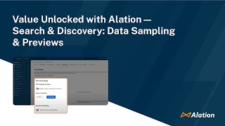 Value Unlocked with Alation Search amp Discovery — Data Sampling amp Previews [upl. by Gunn680]