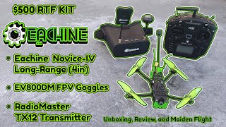 Eachine NoviceIV RTF Kit  Unboxing Specs and Maiden Flight 12m [upl. by Asirak]