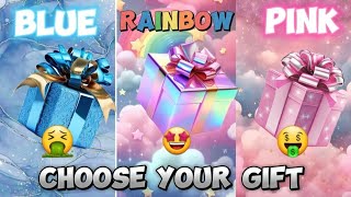 choose your gift 🎁💝🥰3 gift box challenge Blue  Rainbow and Pink giftboxchallenge [upl. by Conard]