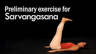 Preliminary exercise for Sarvangasana the Shoulder Stand – Yoga for Beginners [upl. by Ecinnej]