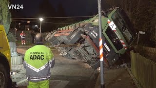 07012020  VN24  LKW im Wohngebiet umgestürzt  schwierige Bergung [upl. by Asinet253]