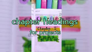 chapter headings for schoolcollege projects viralvideo diycrafts papercraft trending ytvideo [upl. by Lekym]