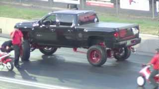 DURAMAX Breaks Tie Rods Drag Racing [upl. by Noizneb]