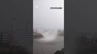 Water spout forms in Brisbane River amid severe storms in South East Queensland  ABC News [upl. by Trill]