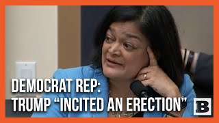 Rep Pramila Jayapal Trump quotIncited an Erectionquot [upl. by Haldi]