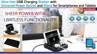 Promate Terminal Ultrafast USB Charging Station with Universal Power Socket [upl. by Mcmullan503]