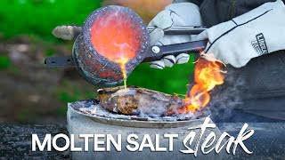 We cooked steaks using Molten SALT and ate it [upl. by Ydissak]