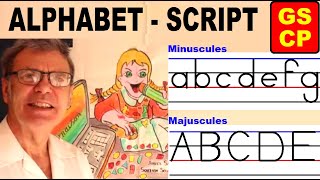 Alphabet script en Maternelle et CP  minuscule et majuscule [upl. by Kassandra]