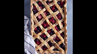 Baking Lattice Berry Slab Pie w wifemamafoodie [upl. by Fiertz359]