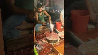 pangasius fish cutting in fish Market।pangas mas kata। shorts [upl. by Thurnau]