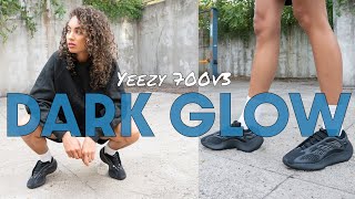 YEEZY 700v3 DARK GLOW ON FOOT REVIEW and HOW TO STYLE 700 v3 Alvah’s with a different glow [upl. by Maryjane]