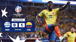 URUGUAY 01 COLOMBIA  HIGHLIGHTS  CONMEBOL COPA AMÉRICA USA 2024™ [upl. by Nyliret]