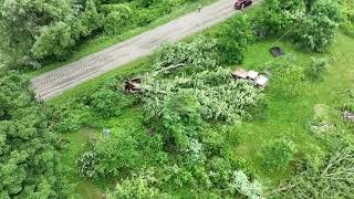 Drone Video of EF1 tornado damage [upl. by Notsae]