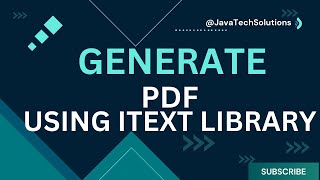 How to create PDF file using iText Library using Spring Boot  Java 17  JavaTechSolutions [upl. by Aelam620]