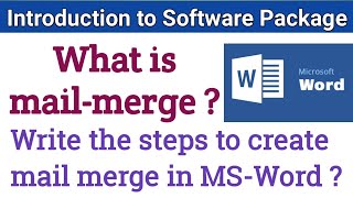 What is mailmerge  II How to create mailmerge in MSWord [upl. by Nytram]