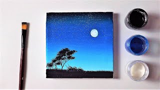 Easy Poster Color Night Sky Painting for Beginners  Step by Step Tutorial [upl. by Noryk]