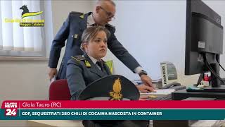 Gioia Tauro Sequestrati 280 chili di cocaina nascosta in container [upl. by Remus778]