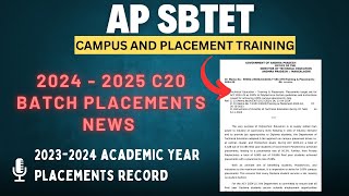 ap sbtet diploma campus and placement latest news important instructions to diploma C20 [upl. by Anaiq]