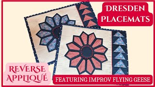 Dresden Placemats with FussyCuts amp Improv Flying Geese with Wrap Around Binding [upl. by Stauder449]