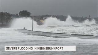 Roads in Kennebunk completely submerged in floodwaters [upl. by Arnaldo940]