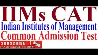 IIMs CAT TESTIndian Institutes of management Common Admission Test Announced [upl. by Leuqim]