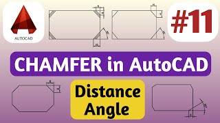 How to use Chamfer Command in AutoCAD  Chamfer Command Setting  Chamfer Angle  Chamfer in AutoCAD [upl. by Oraneg]