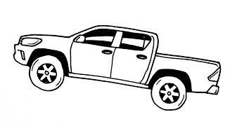 TOYOTA HILUX Kolay Araba Çizimi  How to draw a TOYOTA HILUX easy  Toyota Kolay Araba Çizimi 2023 [upl. by Nastassia]