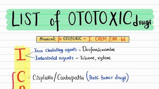 Ototoxic Drugs Easy Mnemonic hindi Pharmacology ENT [upl. by Raff269]