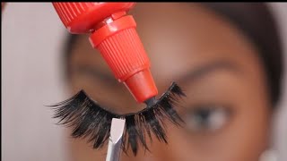 Easy Eyelash Tutorial  How To Apply Strip Lashes [upl. by Enilrahc]