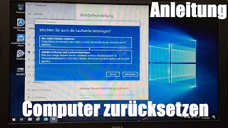 Computer PC zurücksetzen formatieren  Windows 10 Reset vor Verkauf  PC Werkseinstellungen DIY [upl. by Talyah]