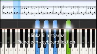 Blinka lilla stjärna piano och keyboard med noter ackord och text [upl. by Anirak]