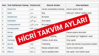 Hicri Takvim Ayları [upl. by Ardnala]