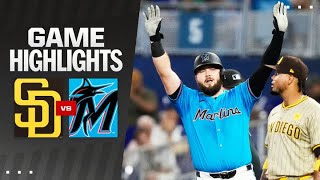 Padres vs Marlins Game Highlights 81124  MLB Highlights [upl. by Lomax]