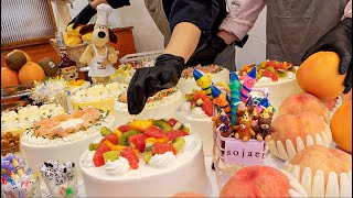 Amazing Cake Decorating Technique  Making a Variety of Fresh Fruits Cakes Korean Bakery 증산 소재 과일케이크 [upl. by Neenaej751]