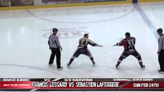 Best Hockey Fight Ever Francis Lessard Vs Sebastien Laferriere [upl. by Htyderem]