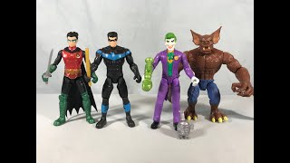 Spin Master 4 Inch Batman Figures  Robin Nightwing Joker amp ManBat Review [upl. by Ecirtram]