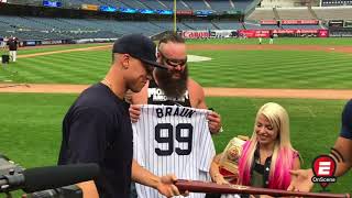 Aaron Judge meets WWE superstars [upl. by Wj]