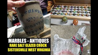 Sistersville West Virginia Antique Picking  Rare Stoneware  Toy Marbles  Antique Store  Pick [upl. by Aspa432]