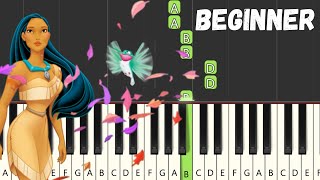 Colors Of The Wind  Beginner Piano Tutorial [upl. by Annahsar]