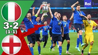 Riassunto Italia 3  2 Inghilterra  La finale Euro 2020  HD Commento Italiano [upl. by Loseff]