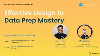 Lagos Tableau User Group  August 2024  Effective Design to Data Prep Mastery [upl. by Alius499]