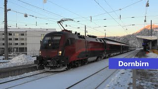 Dornbirn Railjet amp VMOBIL Cityjet im schönsten Abendlicht amp Schnee am 03122023 [upl. by Reinhold645]