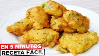 ¡En 2 MINUTOS 🍘😍Tortillitas de Bacalao con RECETA DE LA ABUELA 🌮😋 RICAS y FÁCILES [upl. by Huxham278]