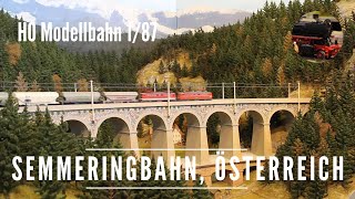 H0 Modellbahn Semmeringbahn187  Modelleisenbahn Viadukt [upl. by Idham]