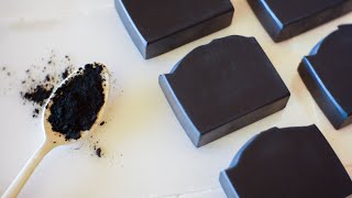 Homemade activated charcoal soap  Natural cold process recipe🌱 [upl. by Nive]