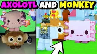 Redeeming HUGE MONKEY amp AXOLOTL DLC CODES In Pet Simulator X [upl. by Shantha]