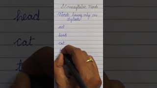 Monosyllabic Words shortsyoutube viralreels fypyoutube syllable syllables [upl. by Niveek271]