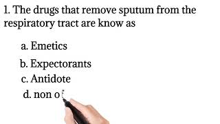 MCQ on Expectorants and Emetics Inorganic chemistry [upl. by Dronski]