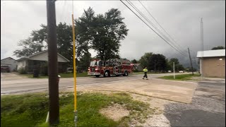 Truck3 SCREAMING Q SIREN Responding To 2nd Box Alarm STRUCTURE FIRE [upl. by Alegna]