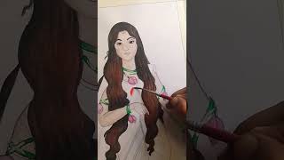 Second day of Navratri Mata brahmacharini ki drawing hello guys short video ❤️❤️ [upl. by Llien221]